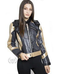 Womens Soldier 76 Leather Jacket Gold