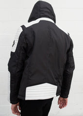 Mens Ninja Sheepskin Leather Jacket Black and White