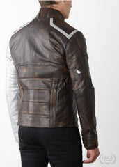 Mens Bucky Barnes Winter Soldier Armored Leather Jacket