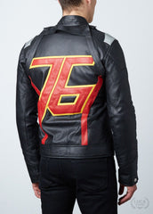 Mens Soldier 76 Leather Jacket Jet Black