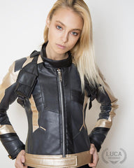 Womens Soldier 76 Leather Jacket Gold