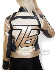 Womens Soldier 76 Leather Jacket Gold