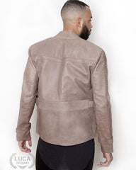 Mens Star Wars Rebel Alliance Finn Poe Dameron Leather Jacket Beige