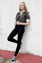 Womens Tracer Jacket Brown Leather White Fur Lining