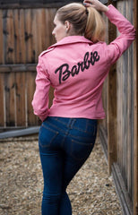 Womens Barbie Doll Soft Leather Jacket Mattel Pink