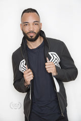 Mens Venom Logo Spiderman Neoprene Windbreaker Jacket Black