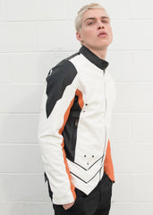 Mens Mercy Valkyrie Leather Jacket White
