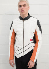 Mens Mercy Valkyrie Leather Jacket White