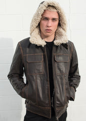 Men's Shearling Fashion Leather Jacket