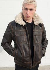 Men's Shearling Fashion Leather Jacket