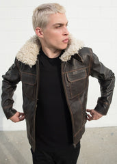 Men's Shearling Fashion Leather Jacket