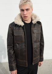 Men's Shearling Fashion Leather Jacket