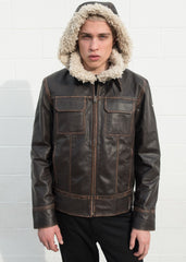 Men's Shearling Fashion Leather Jacket