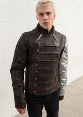 Mens Bucky Barnes Winter Soldier Armored Leather Jacket