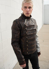 Mens Bucky Barnes Winter Soldier Armored Leather Jacket
