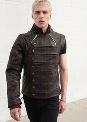 Mens Bucky Barnes Winter Soldier Armored Leather Jacket