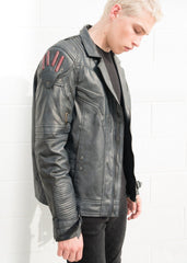 Men's Transformers Autobot Shield Leather Jacket Black Armor