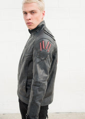 Men's Transformers Autobot Shield Leather Jacket Black Armor