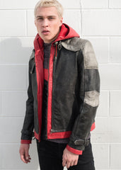 Mens Arkham Knight Jason Todd Red Hood Leather Jacket
