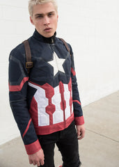 Men's Captain America: Avengers Replica War Leather Textile Jacket