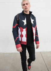 Men's Captain America: Avengers Replica War Leather Textile Jacket