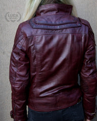 Womens Star Lord Guardians of The Galaxy Leather Jacket Red