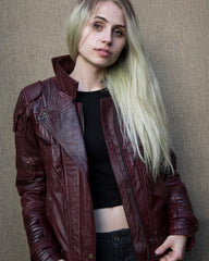 Womens Star Lord Guardians of The Galaxy Leather Jacket Red
