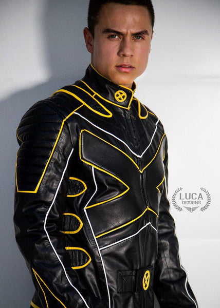 Mens X MEN 3 Wolverine Leather Motorcycle Jacket Black