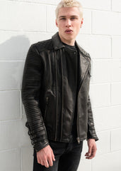 Men's Hawthorne Matte Black Leather Jacket