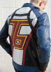 Mens Soldier 76 Leather Jacket Blue