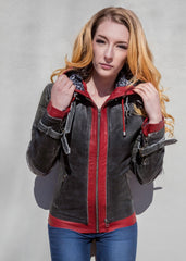 Women's Arkham Knight Jason Todd Red Hood Leather Jacket