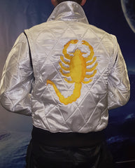 Mens Ryan Gosling Drive Scorpion Jacket White Satin