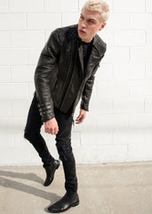 Men's Hawthorne Matte Black Leather Jacket