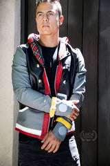 Mens Kingdom Hearts Sora Leather Jacket Black Red