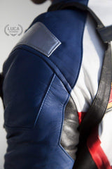 Mens Soldier 76 Leather Jacket Blue