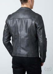 Mens Punisher Marvel Frank Castle Leather Jacket Skull Embossed