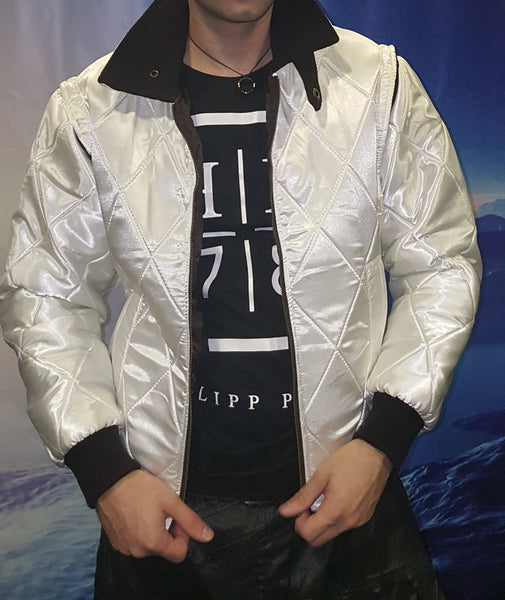 Mens Ryan Gosling Drive Scorpion Jacket White Satin