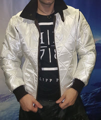 Mens Ryan Gosling Drive Scorpion Jacket White Satin