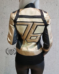 Womens Soldier 76 Leather Jacket Gold