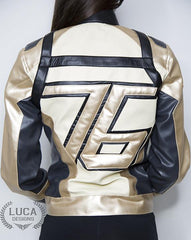 Womens Soldier 76 Leather Jacket Gold