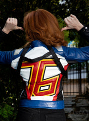 Womens Soldier 76 Overwatch Leather Jacket Blue