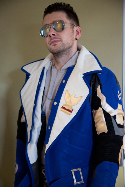 Mens Young Soldier 76 Trench Coat Leather Jacket