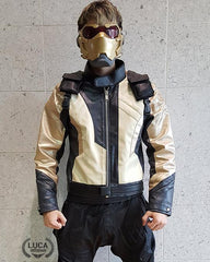 Mens Soldier 76 Leather Jacket Gold